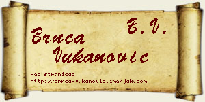 Brnča Vukanović vizit kartica